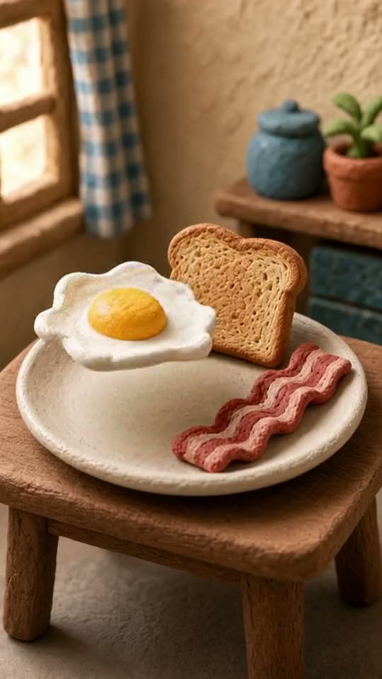 Claymation breakfast — Grok Imagine